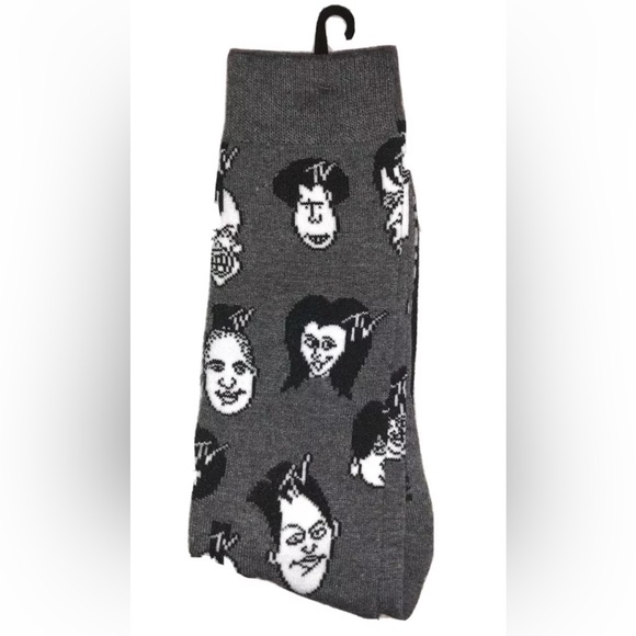 MTV Crew Socks 2 Pair Men 6.5-12 Black Gray w White Logo Music TV My Videos NEW! - Picture 4 of 9